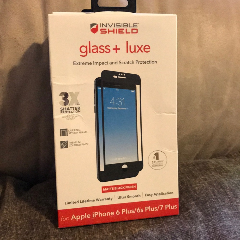 Zagg glass luxe screen protector for iPhone 6/7/8+